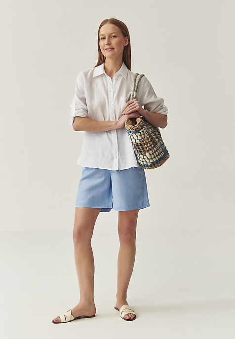 SHORTS WITH LINEN - PADME 1 BLUE 2