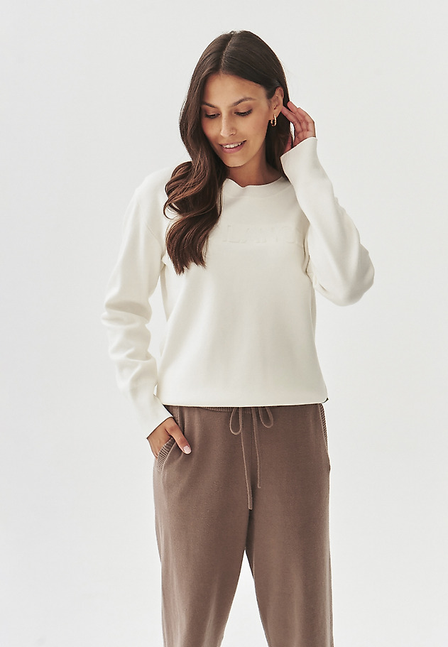LADIES' SWEATER WITH A ROUND NECKLINE - BALAMI LADIES' SWEATER WITH A ROUND NECKLINE - BALAMI ECRU 3