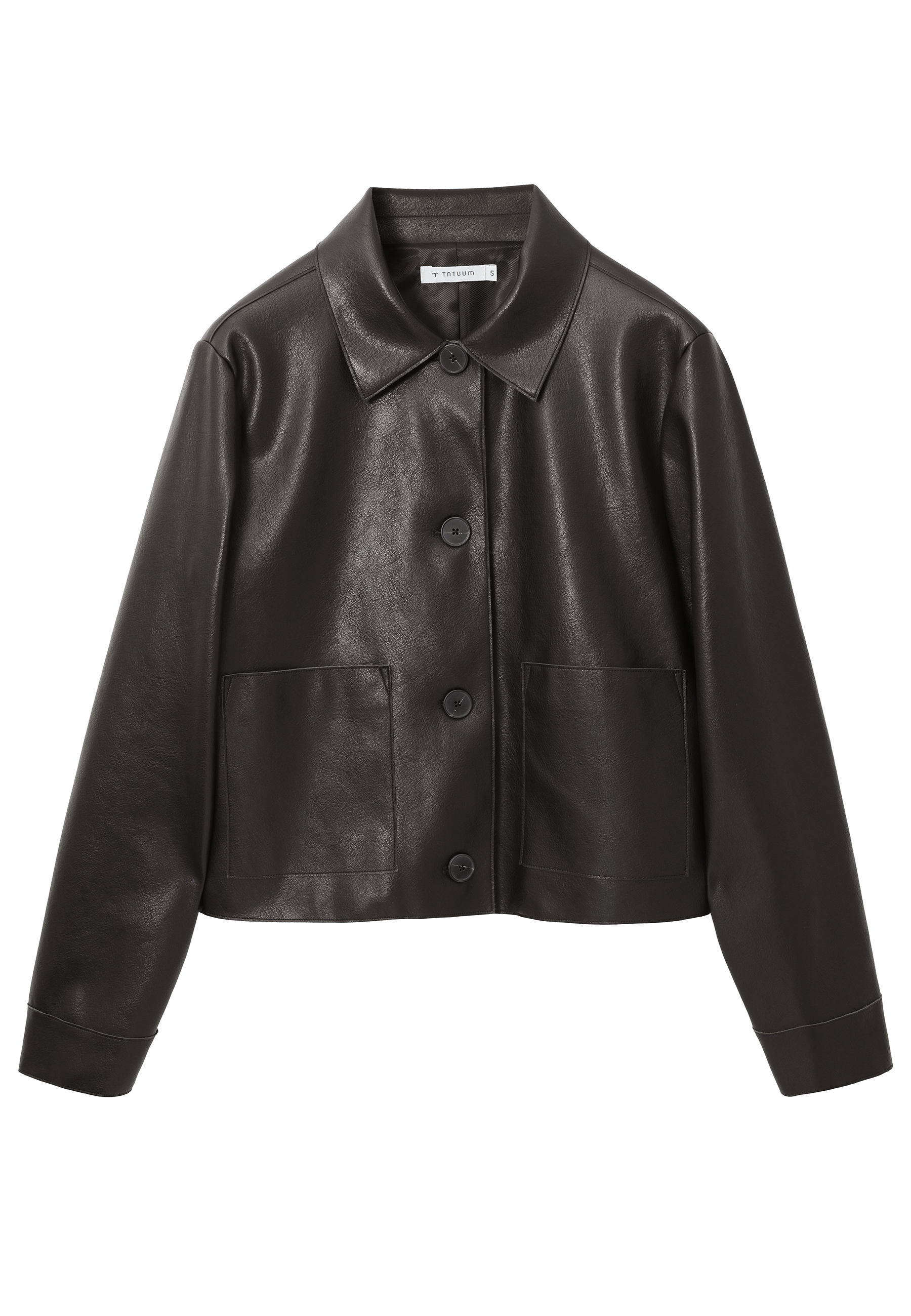 CHOCOLATE IMITATION LEATHER JACKET - BOXA