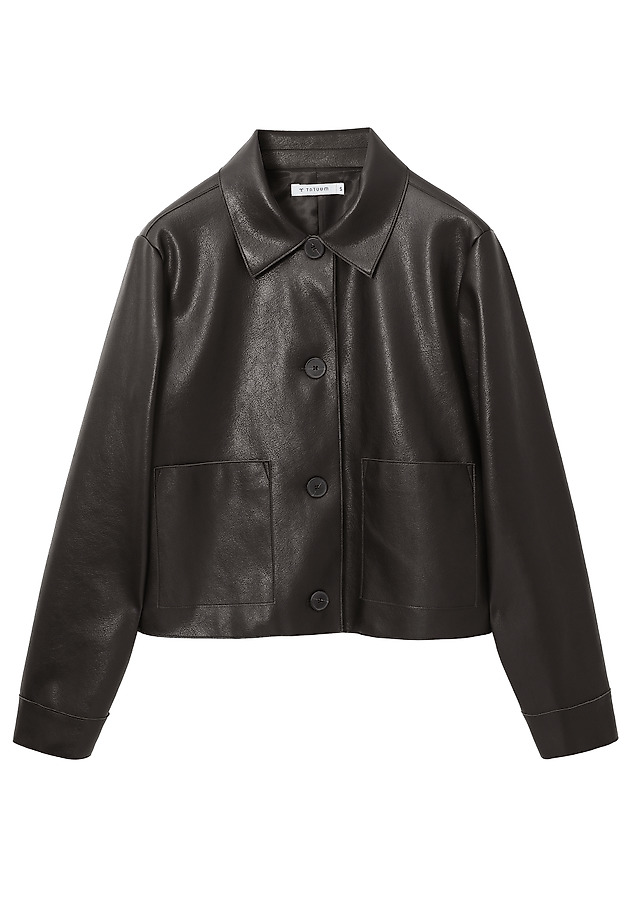 CHOCOLATE IMITATION LEATHER JACKET - BOXA CHOCOLATE IMITATION LEATHER JACKET - BOXA BROWN 7