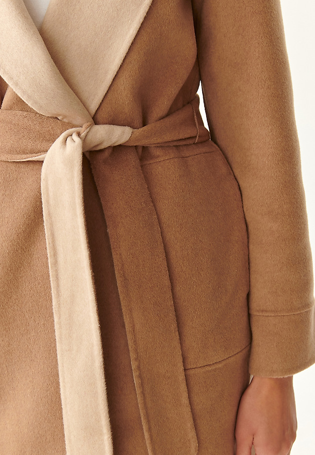 LADIES' WOOL COAT WITH HOOD HILARIA LADIES' WOOL COAT WITH HOOD HILARIA BEIGE 4