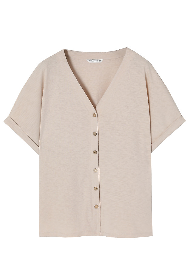 CASUAL BLOUSE IN COTTON - POLINEZJA CASUAL BLOUSE IN COTTON - POLINEZJA BEŻOWY 5