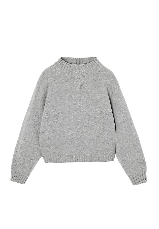 LADIES’ OVERSIZED SWEATER WITH MOCK TURTLENECK - MALMANA 1 LADIES’ OVERSIZED SWEATER WITH MOCK TURTLENECK - MALMANA 1 SZARY 8