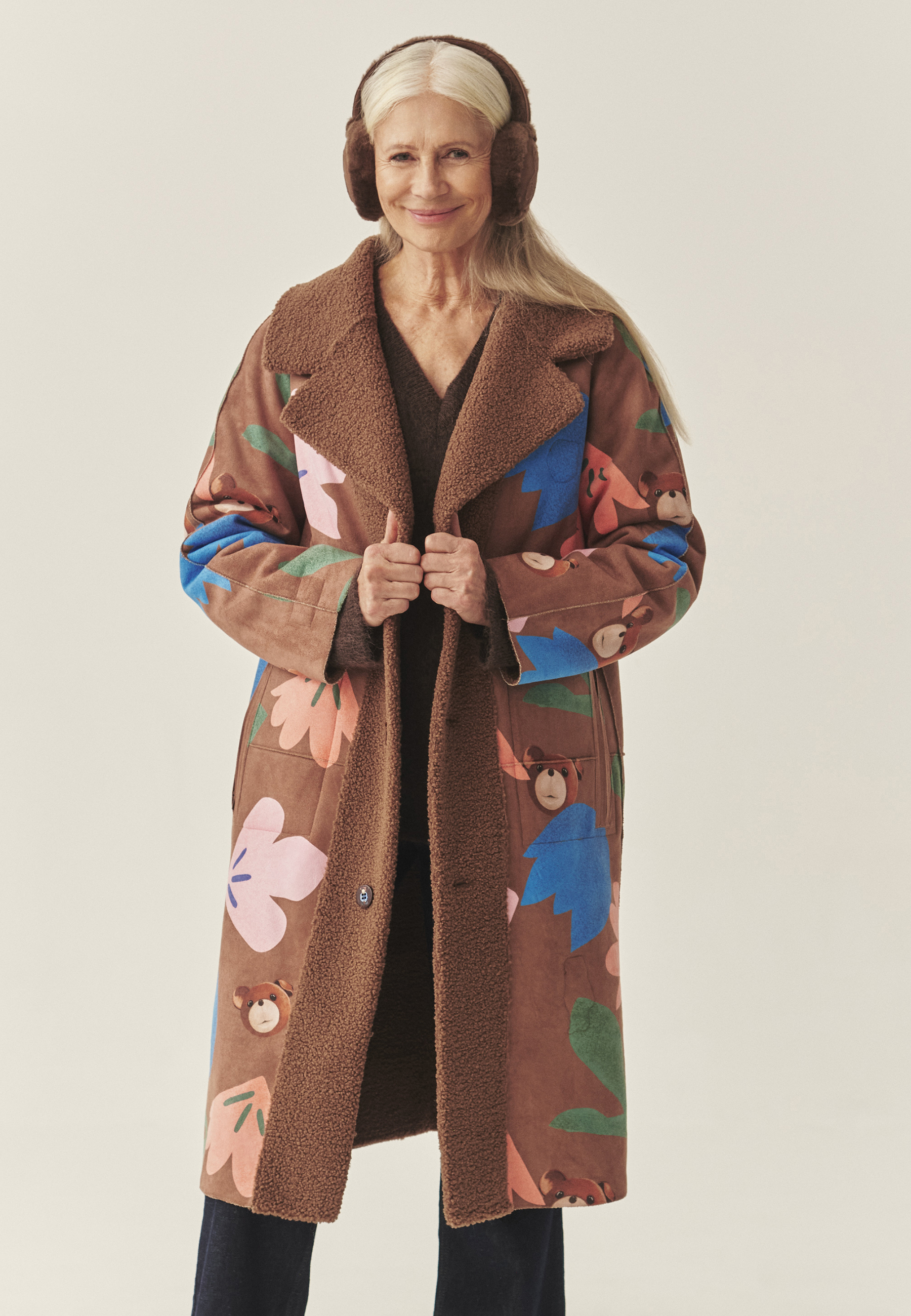 DWUSTRONNY PŁASZCZ Z MOTYWEM MISIA USZATKA - BORGINI MULTIKOLOR 2