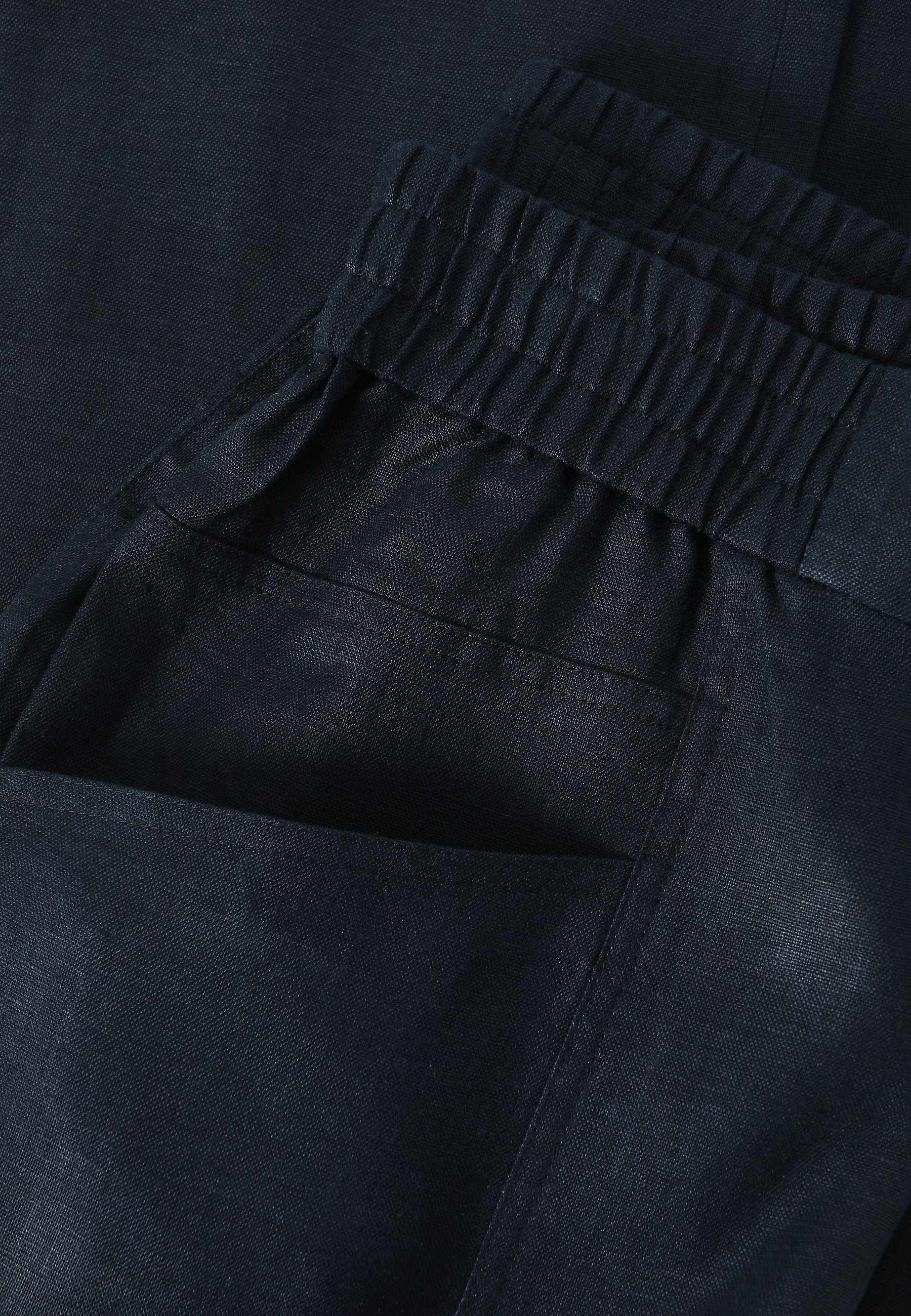 LNĚNÉ KALHOTY S ŠIROKÝMI NOHAVICEMI – SUDONE TMAVĚ MODRÁ 2