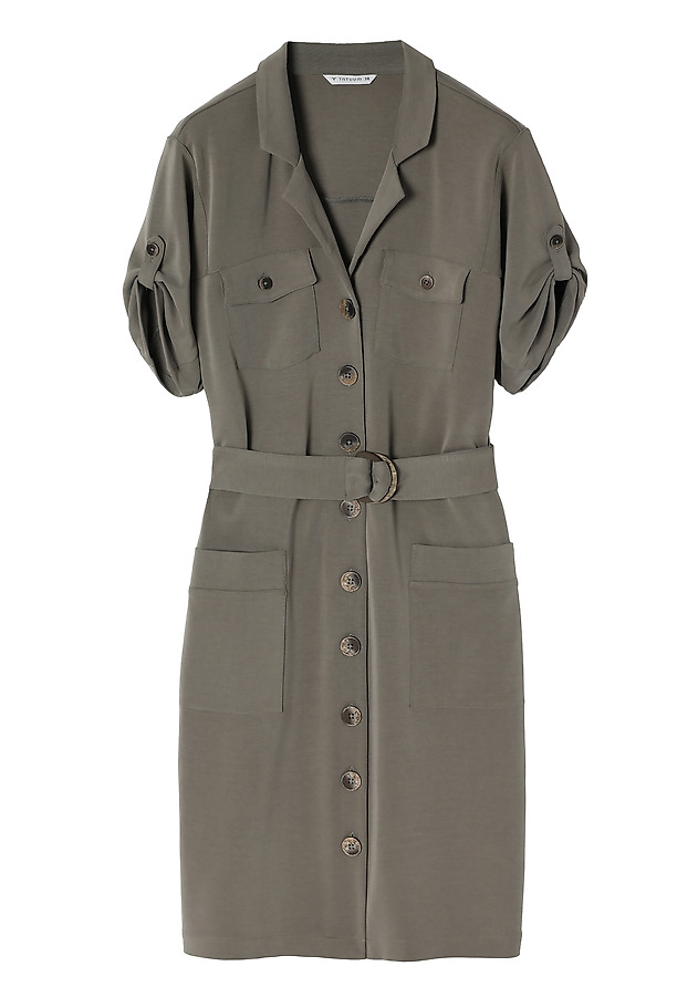 LADIES’ SHIRTDRESS WITH ADDITIONAL BELT - ZOE LADIES’ SHIRTDRESS WITH ADDITIONAL BELT - ZOE KHAKI 8