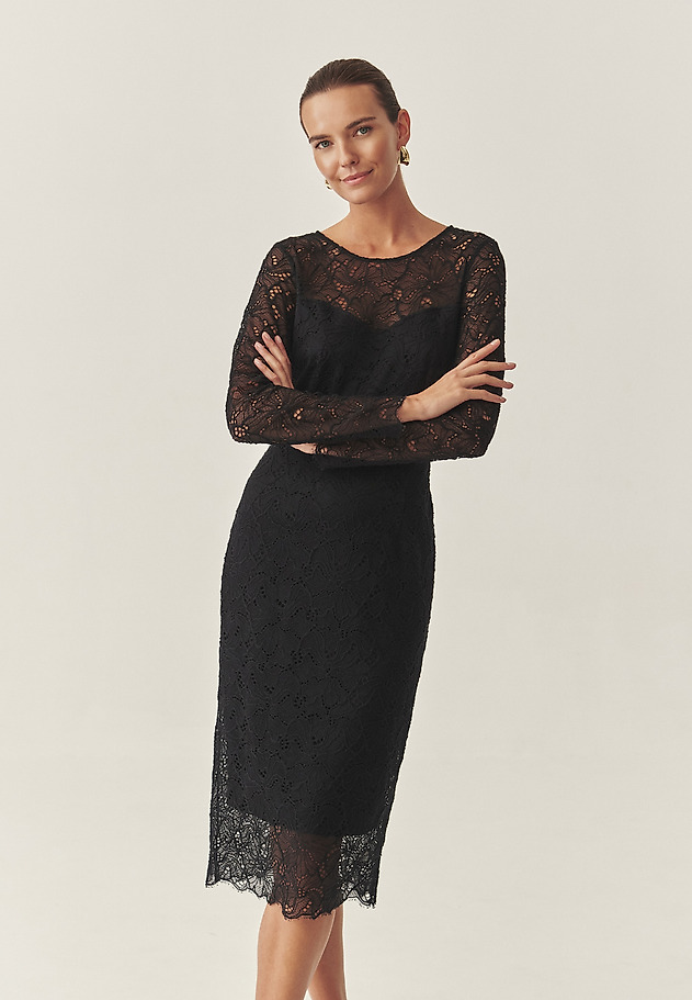 FITTED DRESS WITH LACE - JULIJA FITTED DRESS WITH LACE - JULIJA BLACK 4