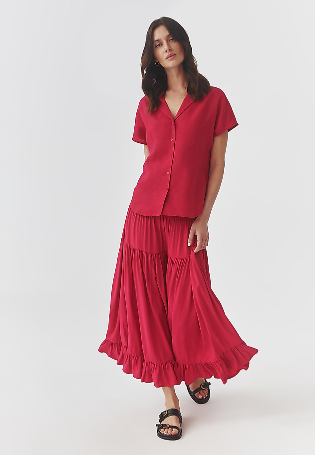 LADIES’ LONG SKIRT WITH A FRILL - EFIA 1 LADIES’ LONG SKIRT WITH A FRILL - EFIA 1 RÓŻOWY 1