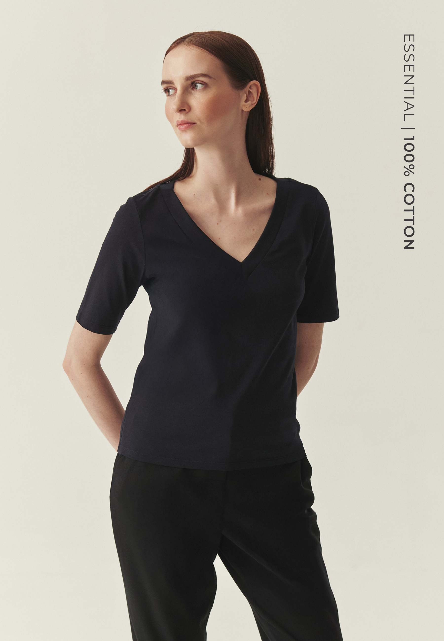 SWOBODNA BLUZKA Z BAWEŁNY - RABA GRANATOWY 2