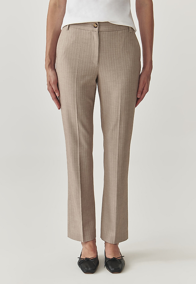 CLASSIC LADIES’ TROUSERS IN VERTICAL STRIPES - LATONI CLASSIC LADIES’ TROUSERS IN VERTICAL STRIPES - LATONI BEŻOWY 2