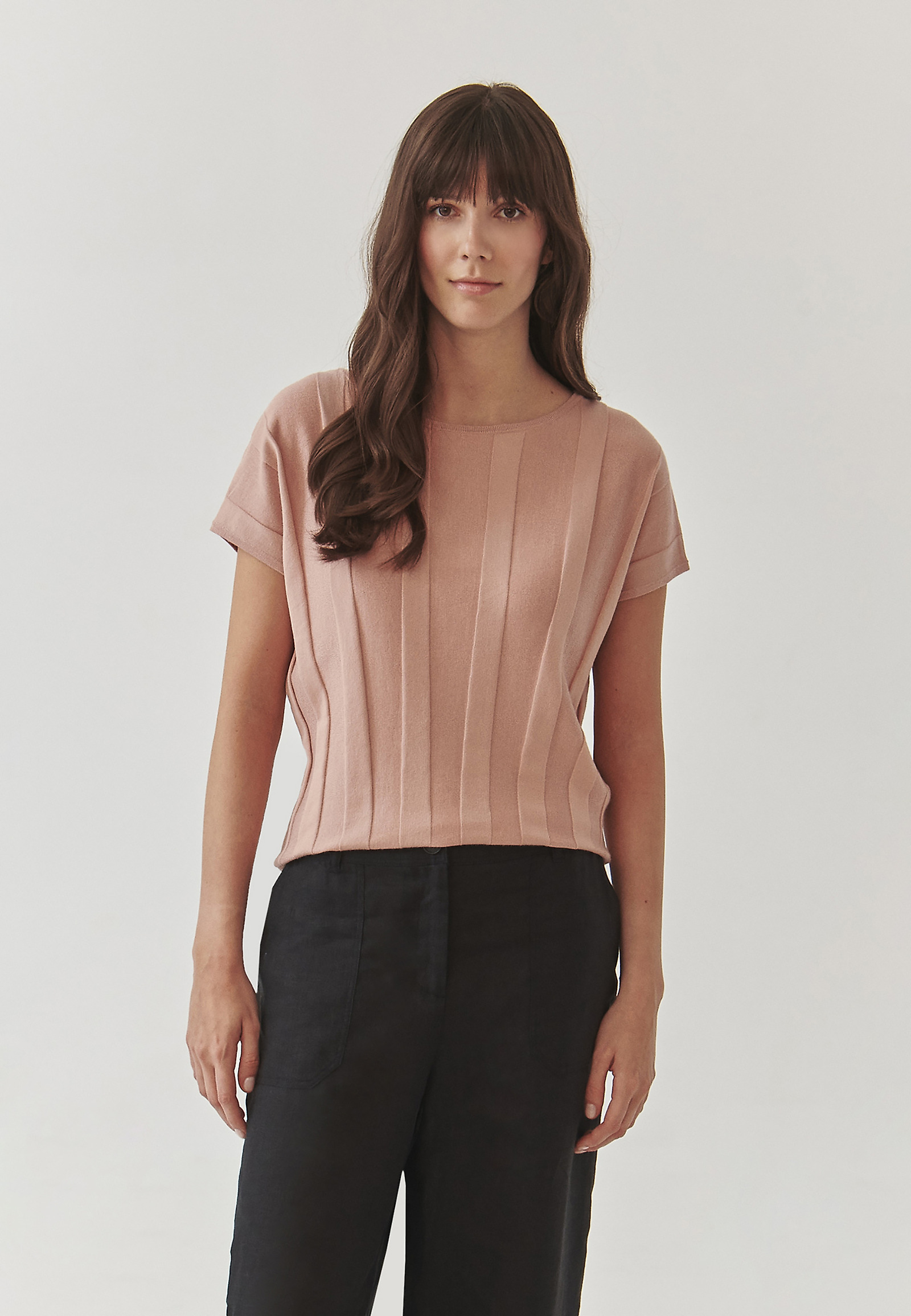 LADIES’ SLEEVELESS RIBBED SWEATER - RITIA LADIES’ SLEEVELESS RIBBED SWEATER - RITIA PINK 98765