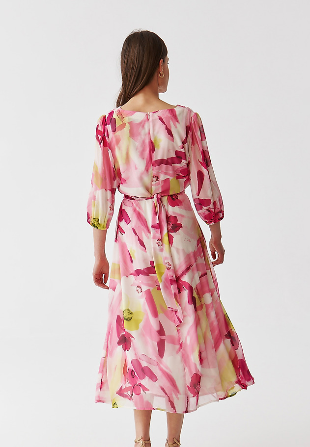 LADIES’ MIDI CHIFFON FLORAL DRESS - DONTRI LADIES’ MIDI CHIFFON FLORAL DRESS - DONTRI MULTICOLOR 3