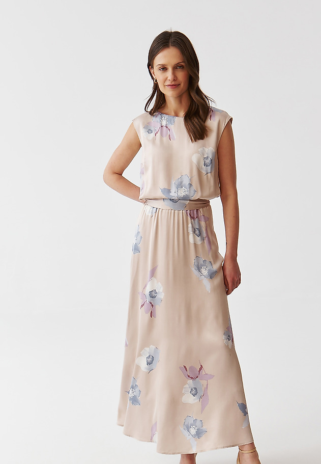 LADIES’ LONG SATIN FLORAL DRESS - OENA LADIES’ LONG SATIN FLORAL DRESS - OENA MULTIKOLOR 1