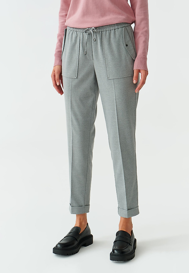 LADIES’ TROUSERS WITH TIE SANI 1 LADIES’ TROUSERS WITH TIE SANI 1 SZARY 2