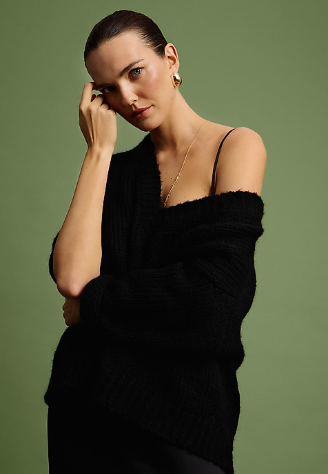 TÚLZOTT WOOL ÉS MOHAIR KISLÁNY - DAHLIA FEKETE 2