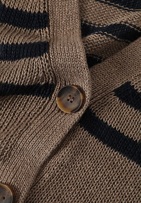 LADIES' CROSS-STRIPED LINEN CARDIGAN — ISABEL MULTICOLOR 2