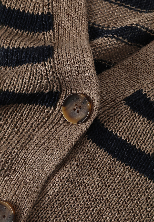 LADIES' CROSS-STRIPED LINEN CARDIGAN — ISABEL LADIES' CROSS-STRIPED LINEN CARDIGAN — ISABEL MULTIKOLOR 10