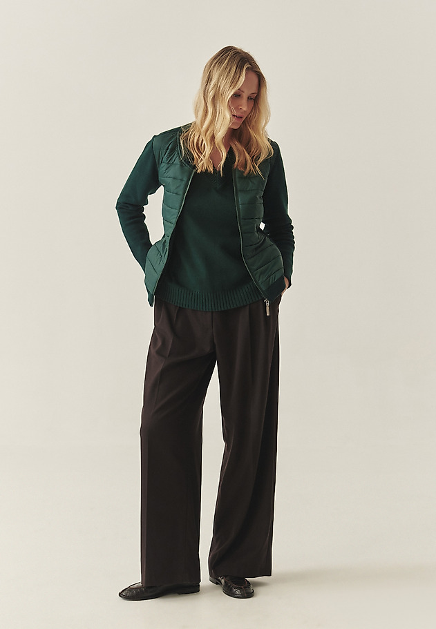 LADIES' JUMPER WITH QUILTED FRONT - KADEKO LADIES' JUMPER WITH QUILTED FRONT - KADEKO GREEN 5