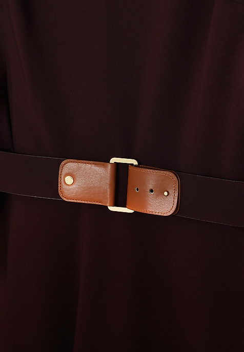 ROCHIE DIN ȚESĂTURĂ, EVAZATĂ, CU MÂNECI 3/4 — ANAKO VIOLETĂ 2