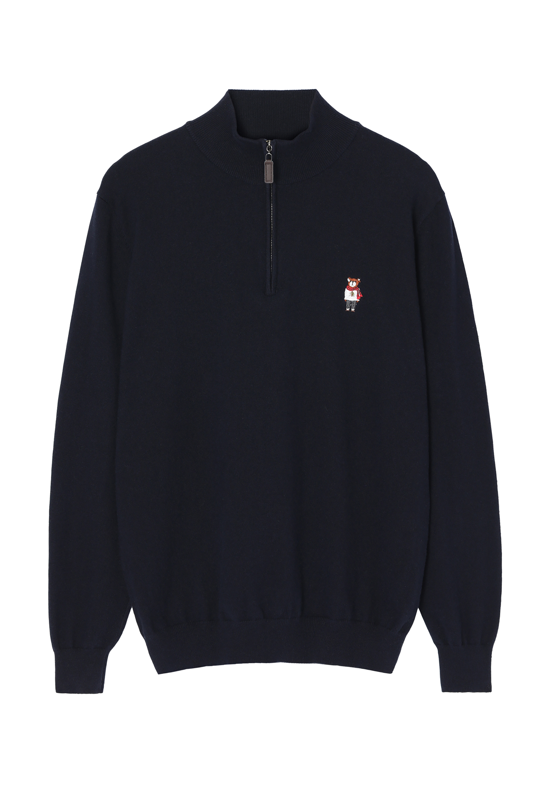 SWETER MĘSKI Z ROZPINANYM GOLFEM MICHU GRANATOWY 2