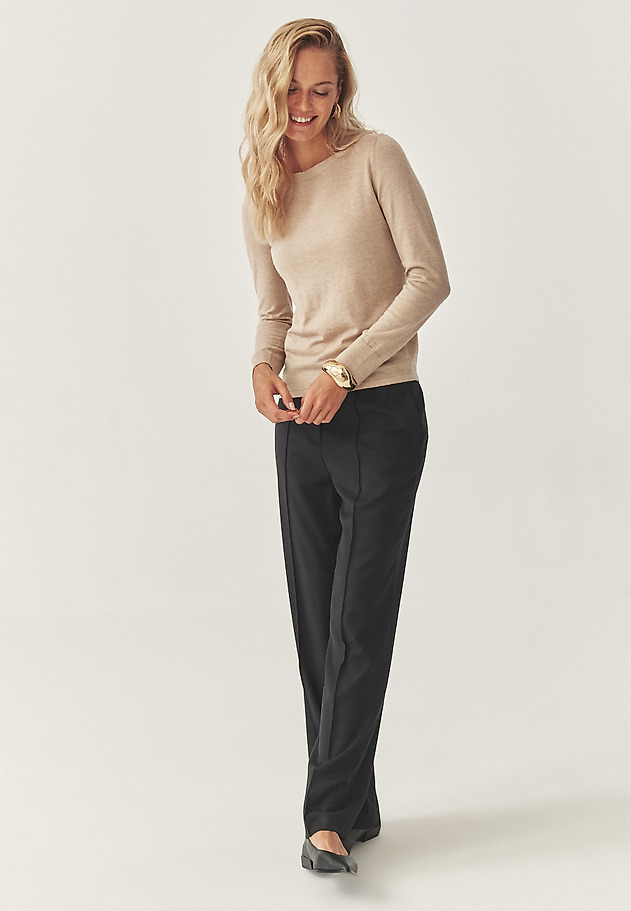 CLASSIC SWEATER WITH WOOL BLEND - MOSS CLASSIC SWEATER WITH WOOL BLEND - MOSS BEIGE 5