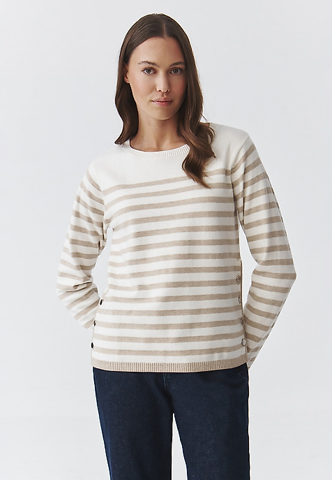 CLASSIC LADIES' STRIPED JUMPER WITH A BOAT NECKLINE — TELMA MULTICOLOR 2
