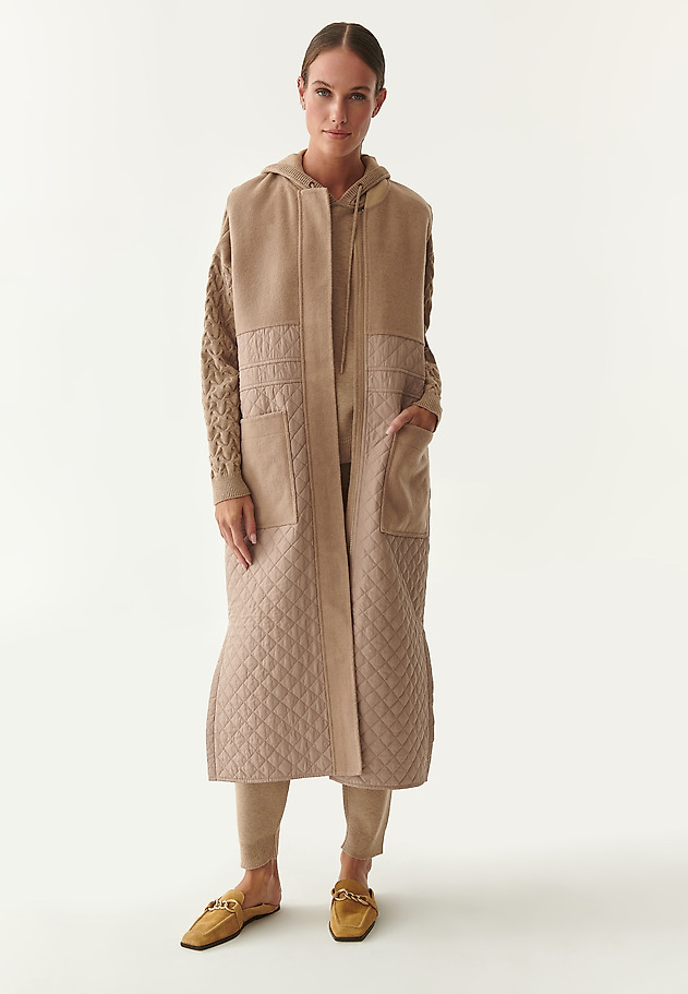 DŁUGA PIKOWANA KAMIZELKA DAMSKA ARA DŁUGA PIKOWANA KAMIZELKA DAMSKA ARA BEŻOWY 1