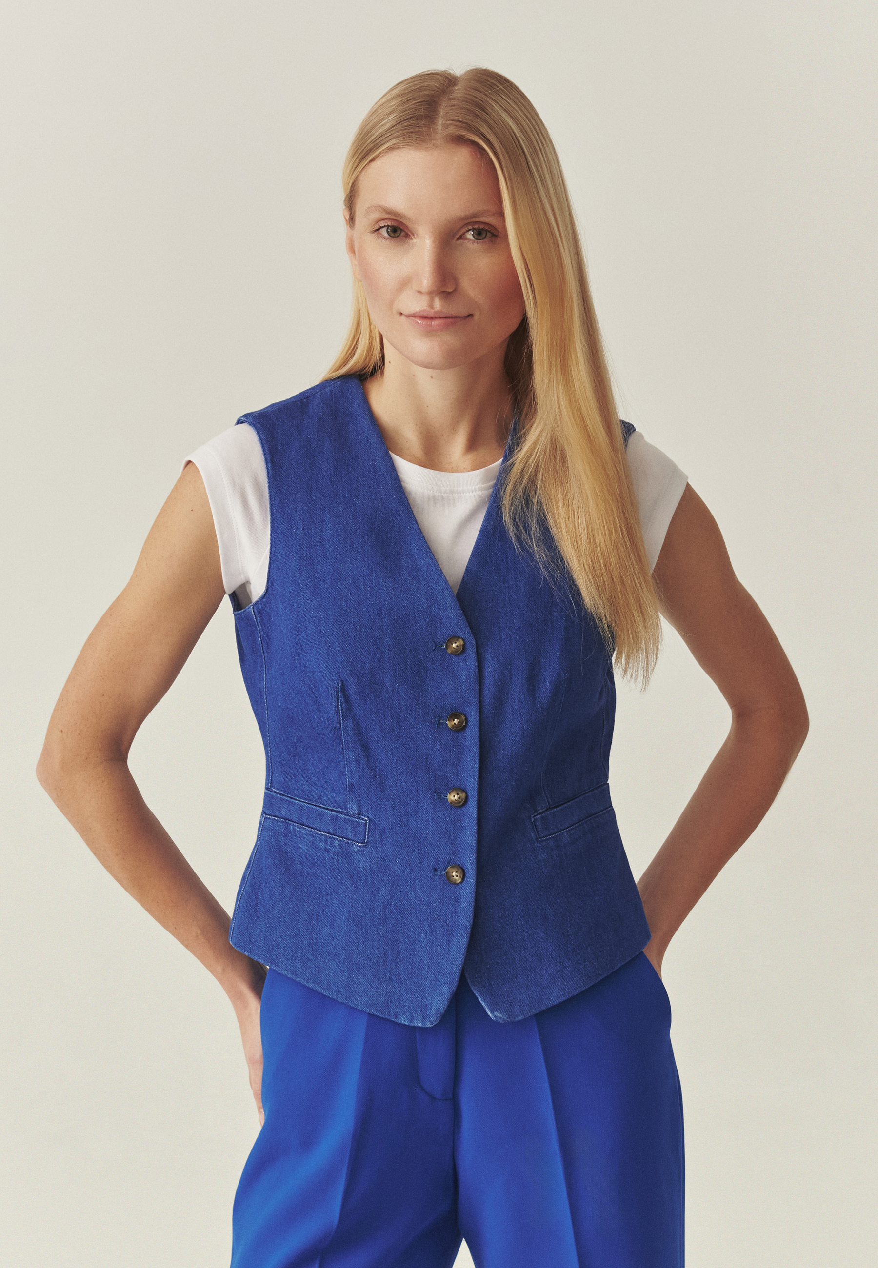 VESTĂ DIN DENIM — RONITA ALBASTRU 2