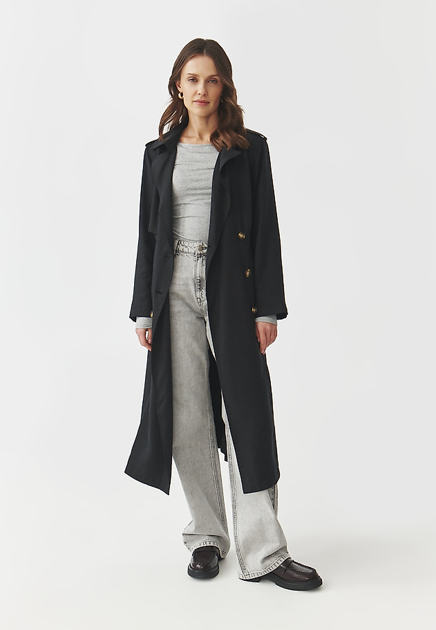 CASUAL TRENCH WITH BELT — NATIS CASUAL TRENCH WITH BELT — NATIS CZARNY 3