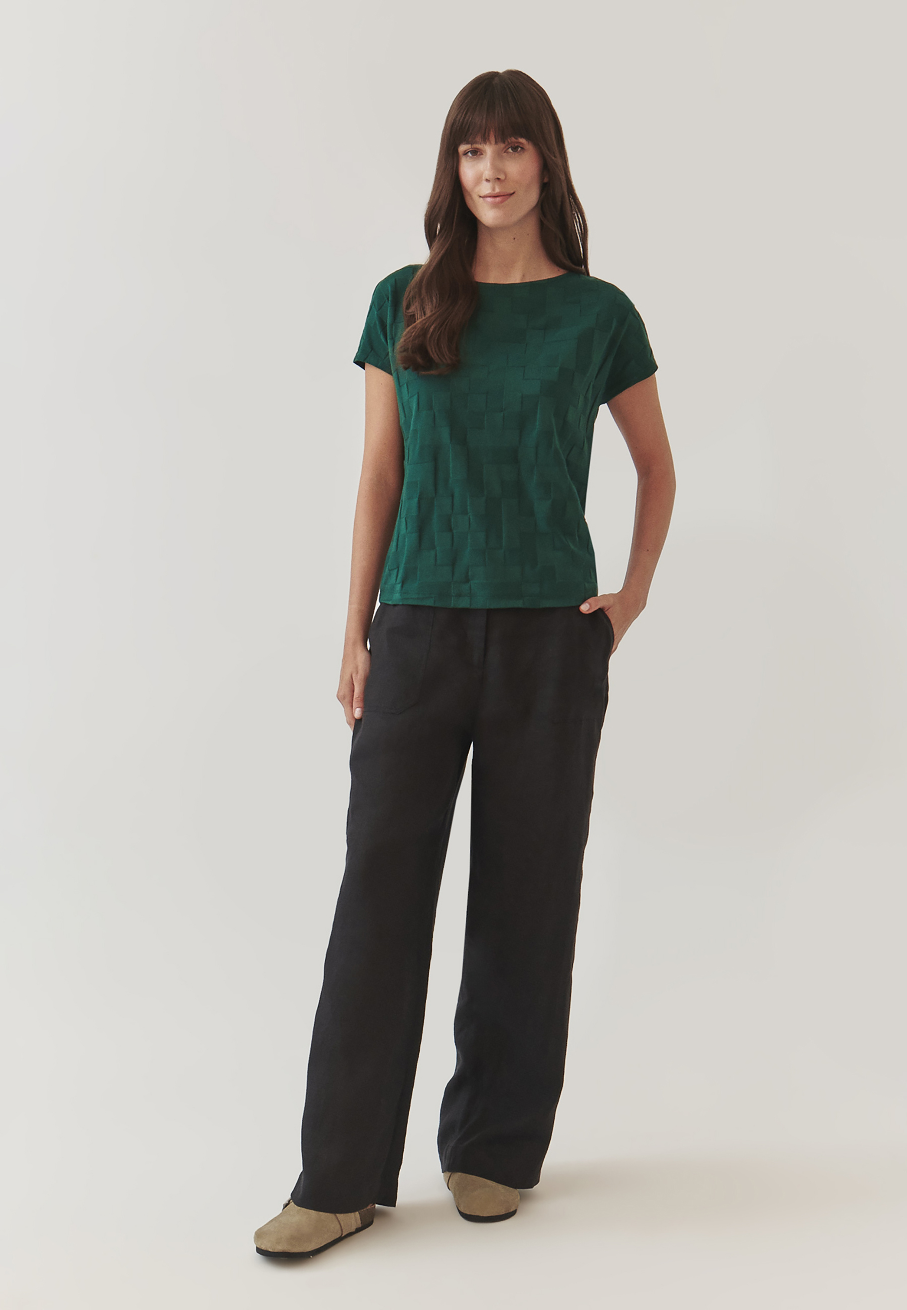 DÁMSKA BLÚZKA ZO ŠTRUKTÚROVANÉHO BAVLNENÉHO ÚPLETU – AMERIA