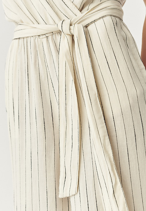 KOPERTOWY KOMBINEZON W PASKI - KOREKI ECRU 2