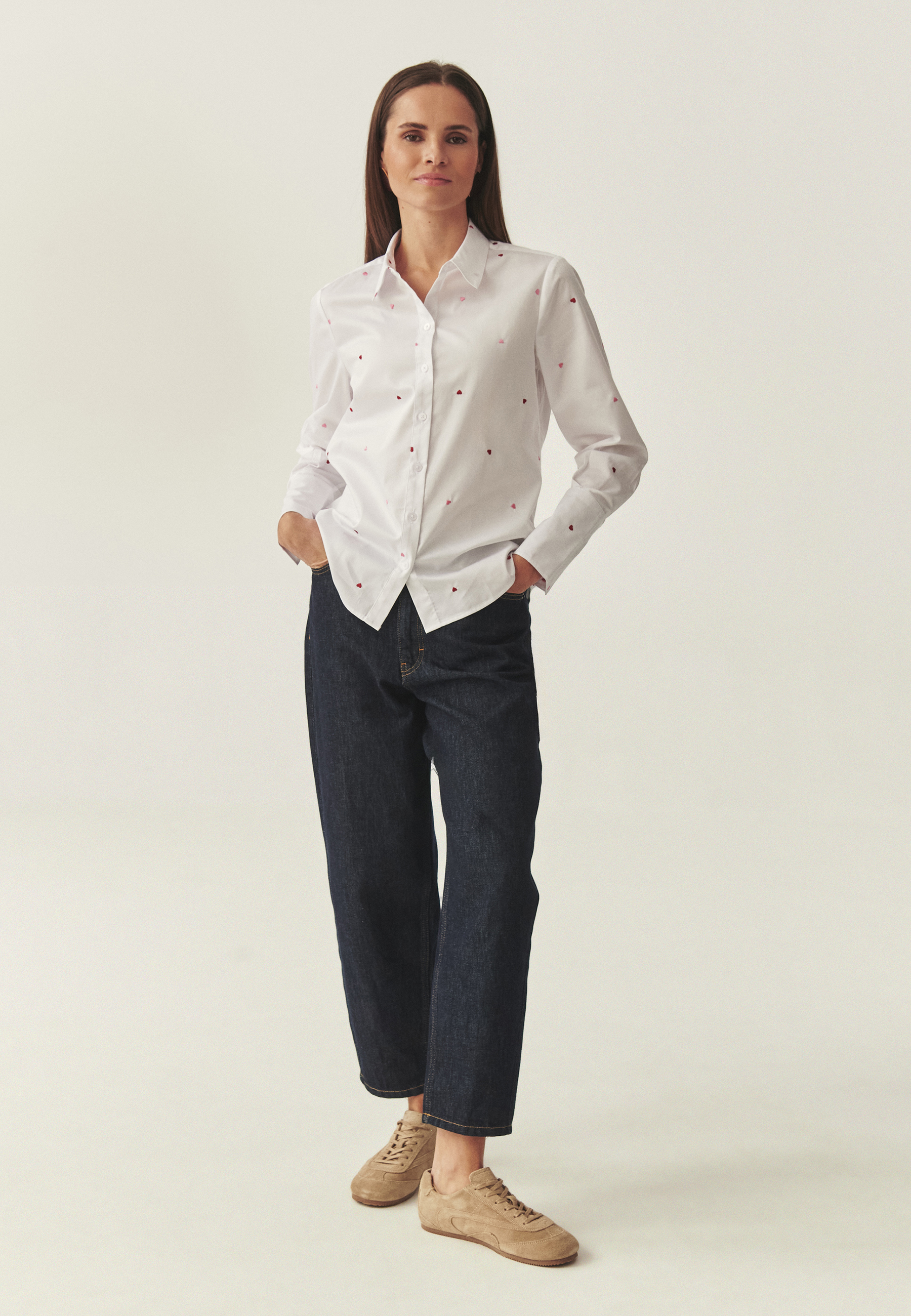 CĂMAȘĂ BRODATĂ DIN BUMBAC - IVAM ALB 2