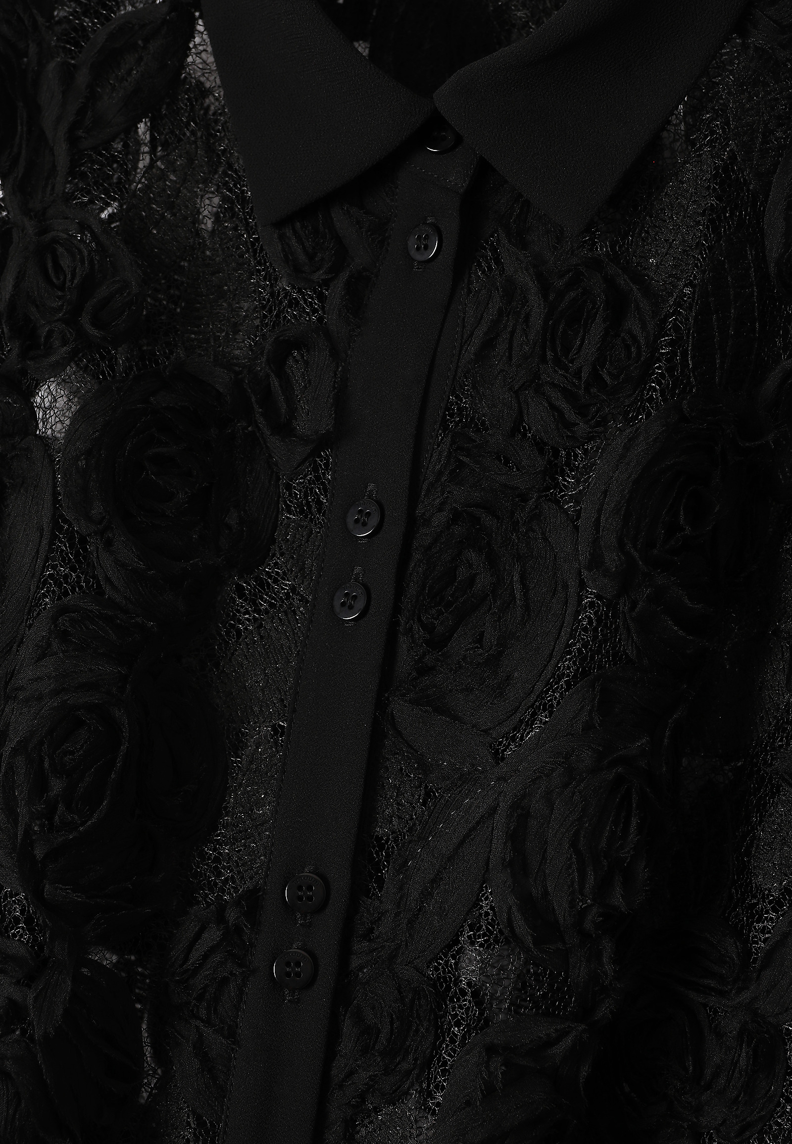 SHORT SHIRT WITH FLORAL DECORATION -BRINI 1 SHORT SHIRT WITH FLORAL DECORATION -BRINI 1 BLACK 116681