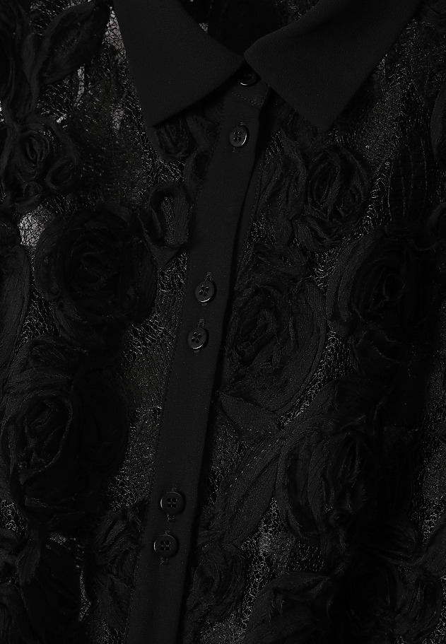 SHORT SHIRT WITH FLORAL DECORATION -BRINI 1 SHORT SHIRT WITH FLORAL DECORATION -BRINI 1 BLACK 7