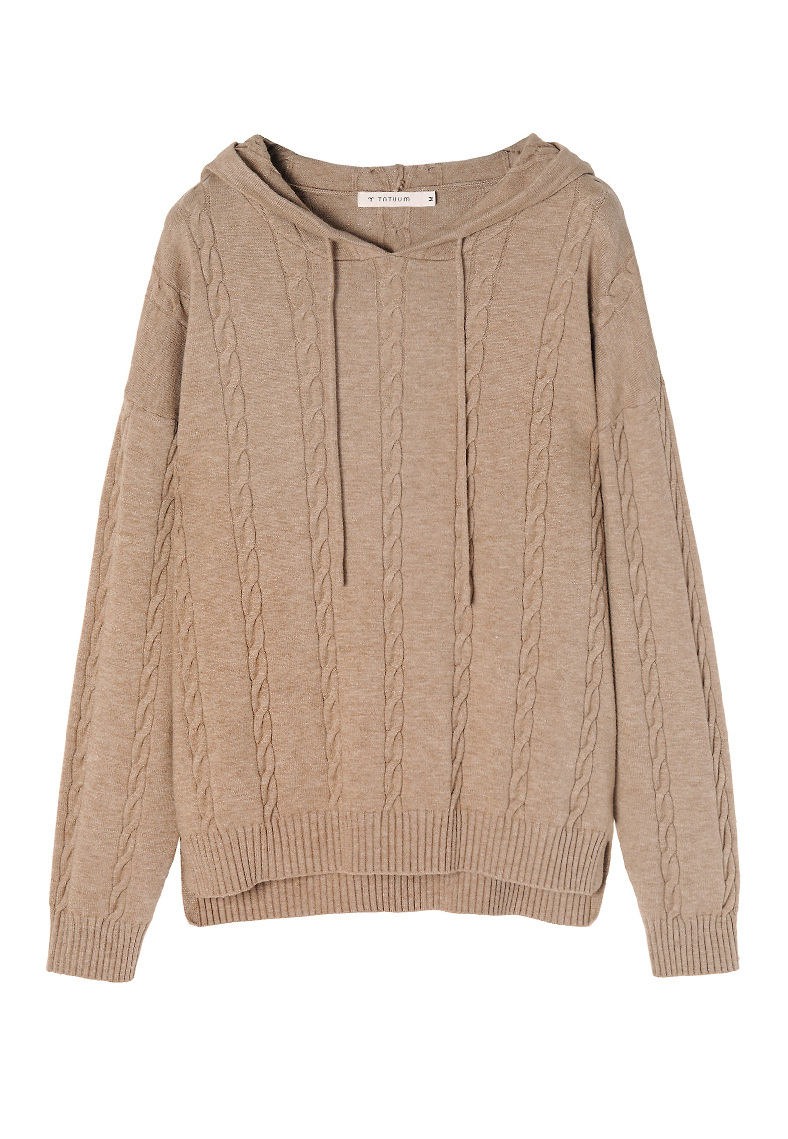 SWETER DAMSKI Z KAPTUREM PILOWO SWETER DAMSKI Z KAPTUREM PILOWO BEŻOWY 91047