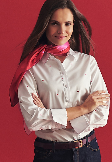 HAFTOWANA KOSZULA Z BAWEŁNY - IVAM HAFTOWANA KOSZULA Z BAWEŁNY - IVAM