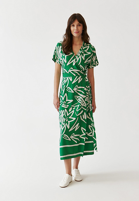 VZOROVANÉ ZAVINOVACÍ ŠATY Z VISKÓZOVÉ TKANINY - ZERWI VZOROVANÉ ZAVINOVACÍ ŠATY Z VISKÓZOVÉ TKANINY - ZERWI