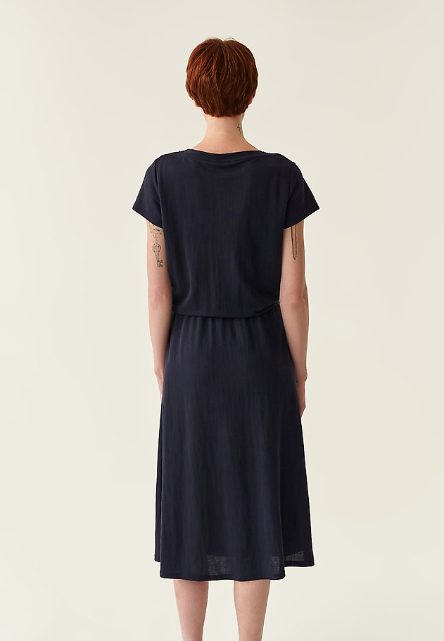 LADIES' DRESS WITH ELACTIS BAND AROUND THE WAIST JASMIKO LADIES' DRESS WITH ELACTIS BAND AROUND THE WAIST JASMIKO NAVY BLUE 3