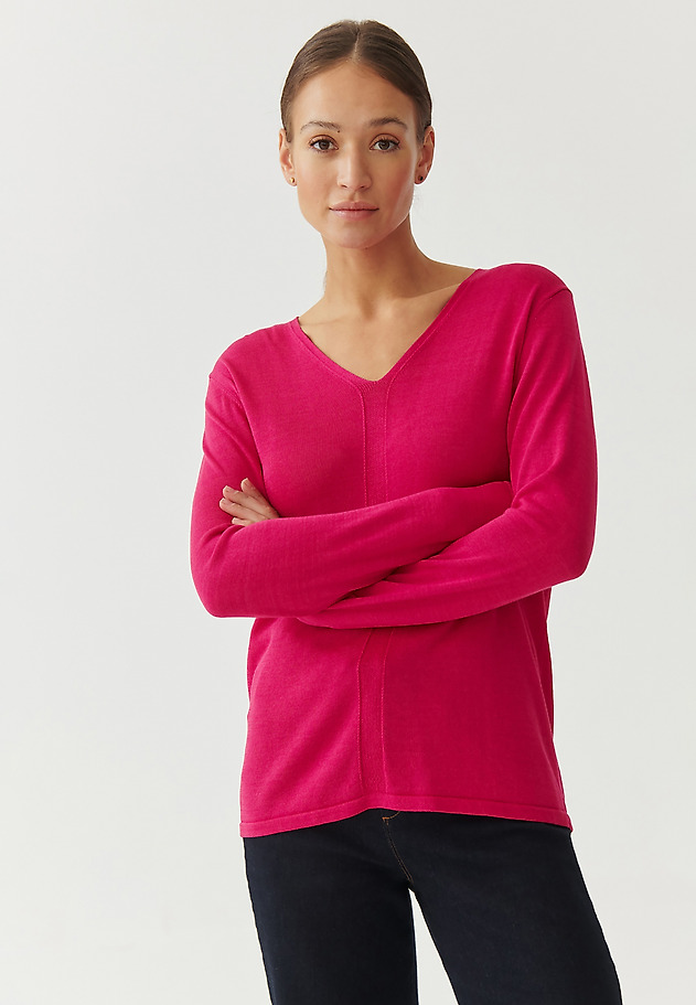 LADIES’ CLASSIC SWEATER - TESSO LADIES’ CLASSIC SWEATER - TESSO RÓŻOWY 1