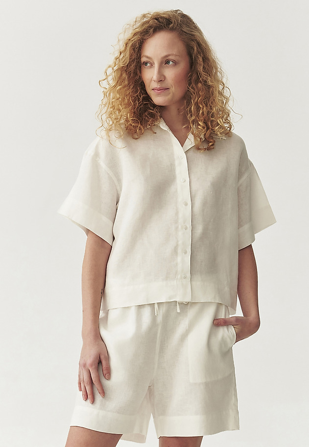 SHORT-SLEEVED LINEN SHIRT - SINES SHORT-SLEEVED LINEN SHIRT - SINES ECRU 2