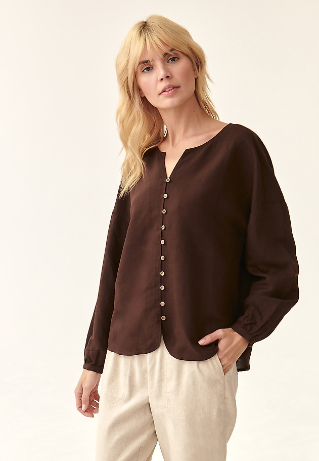 LADIES' LOOSE SHIRT SAMBA LADIES' LOOSE SHIRT SAMBA BRĄZOWY 1