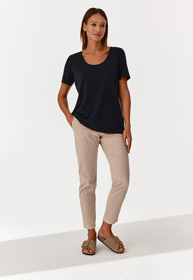 LADIES' KNITTED T-SHIRT AMO LADIES' KNITTED T-SHIRT AMO NAVY BLUE 4