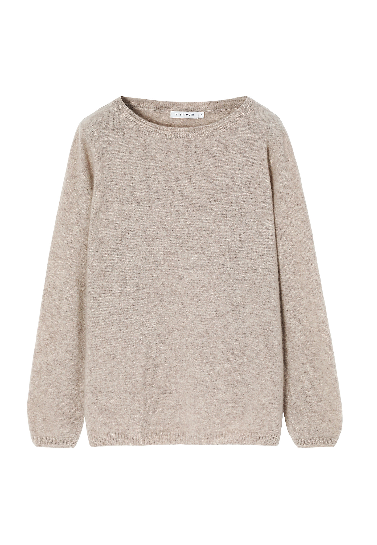 CASHMERE LADIES' JUMPER WITH BOAT NECKLINE — LEMON CASHMERE LADIES' JUMPER WITH BOAT NECKLINE — LEMON BEIGE 101765