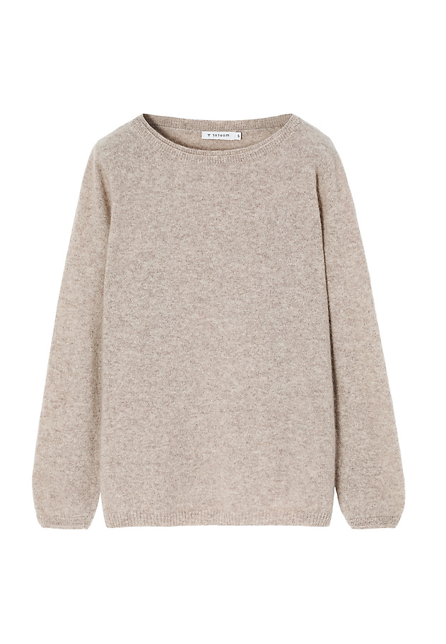 CASHMERE LADIES' JUMPER WITH BOAT NECKLINE — LEMON CASHMERE LADIES' JUMPER WITH BOAT NECKLINE — LEMON BEIGE 5
