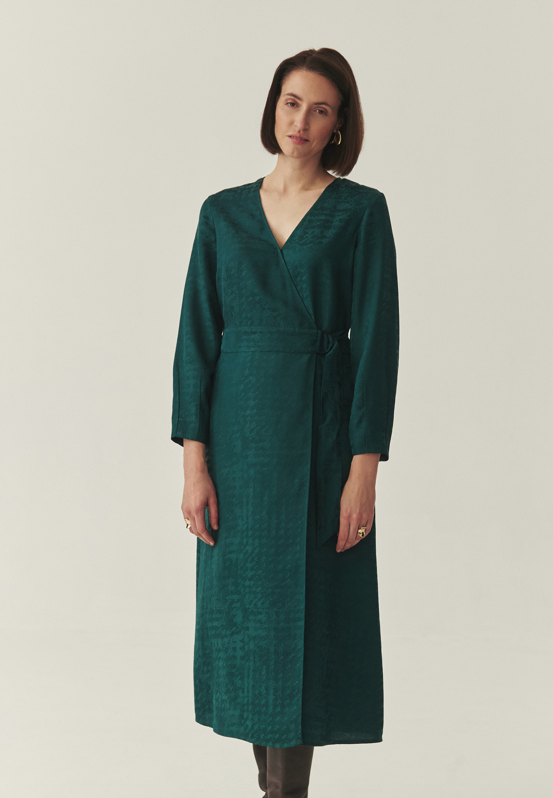 KOPERTOWA SUKIENKA MIDI - GOLTE ZIELONY 2