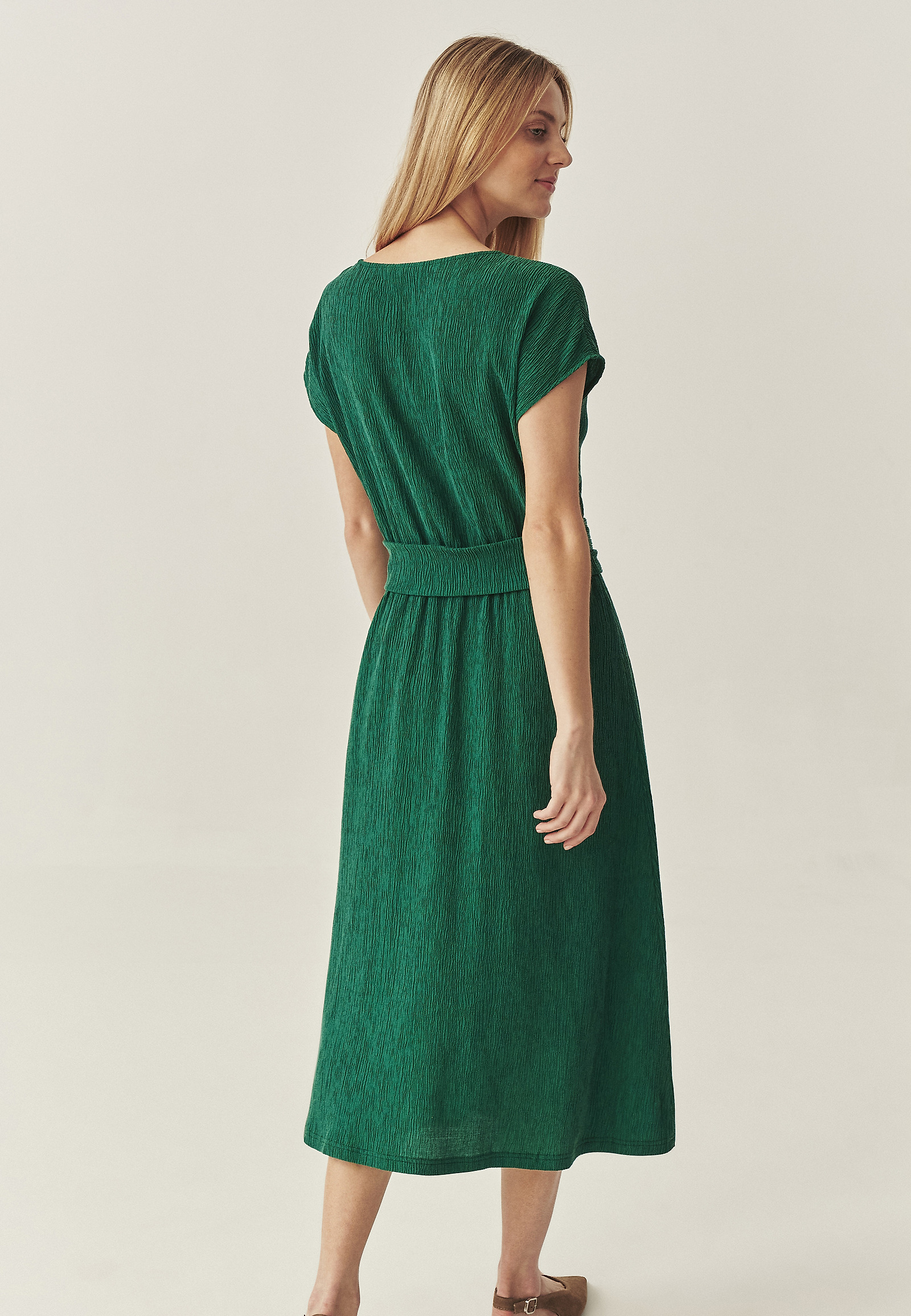 LYOCELL CREPE MIDI DRESS - GIORGIA LYOCELL CREPE MIDI DRESS - GIORGIA GREEN 114483