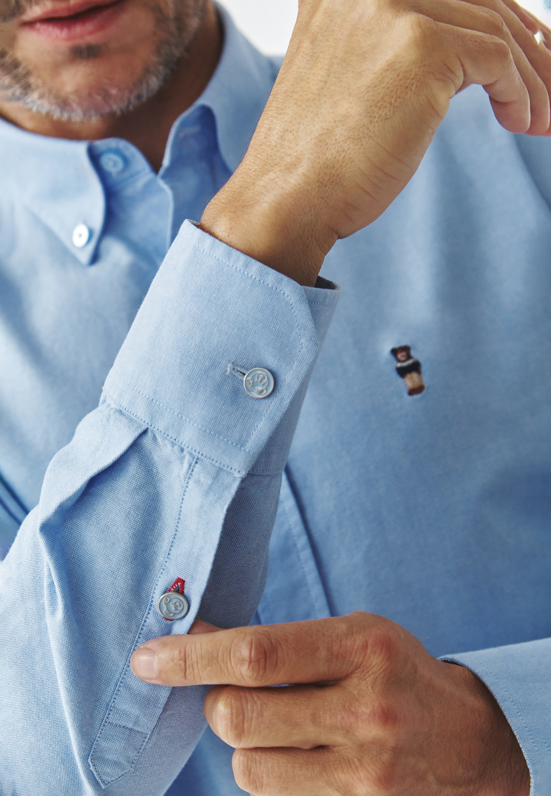 MEN'S COTTON SHIRT WITH A FITTED CUT - MARCO 3 SLIM BLUE 2