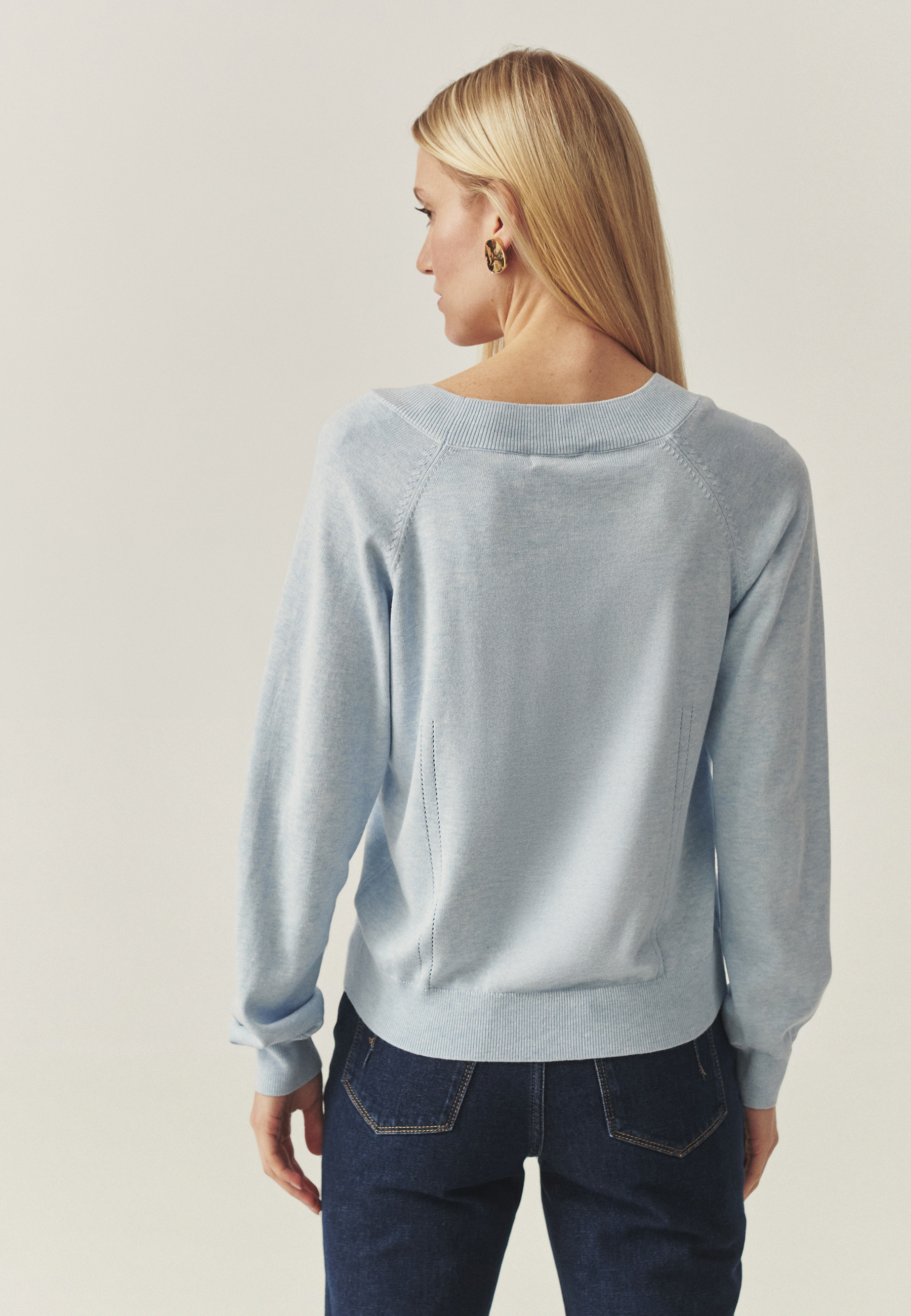 PULOVER OVERSIZE — SABA ALBASTRU 2