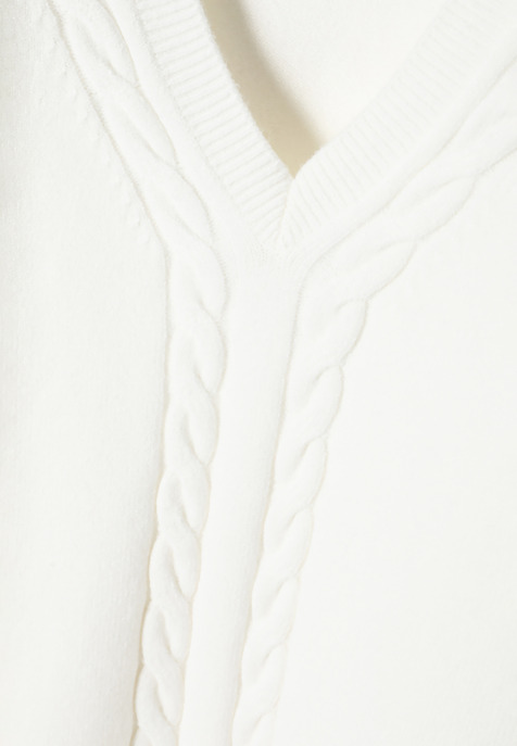 LADIES’ SWEATER IN CABLE KNIT STRUCTURE - WIRA ECRU 2