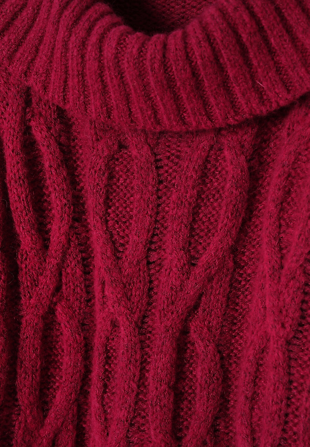 LUŹNY SWETER Z WEŁNĄ I MOHEREM - SERVA LUŹNY SWETER Z WEŁNĄ I MOHEREM - SERVA CZERWONY 8